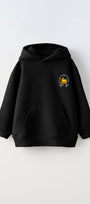 Kapüşonlu İçi Polar Let's Choose To Be Kind Baskılı Siyah Unisex Çocuk Hoodie Sweatshirt