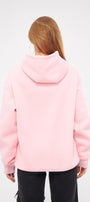 Kapüşonlu İçi Polar Taş Baskılı Pembe Oversize Hoodie Sweatshirt