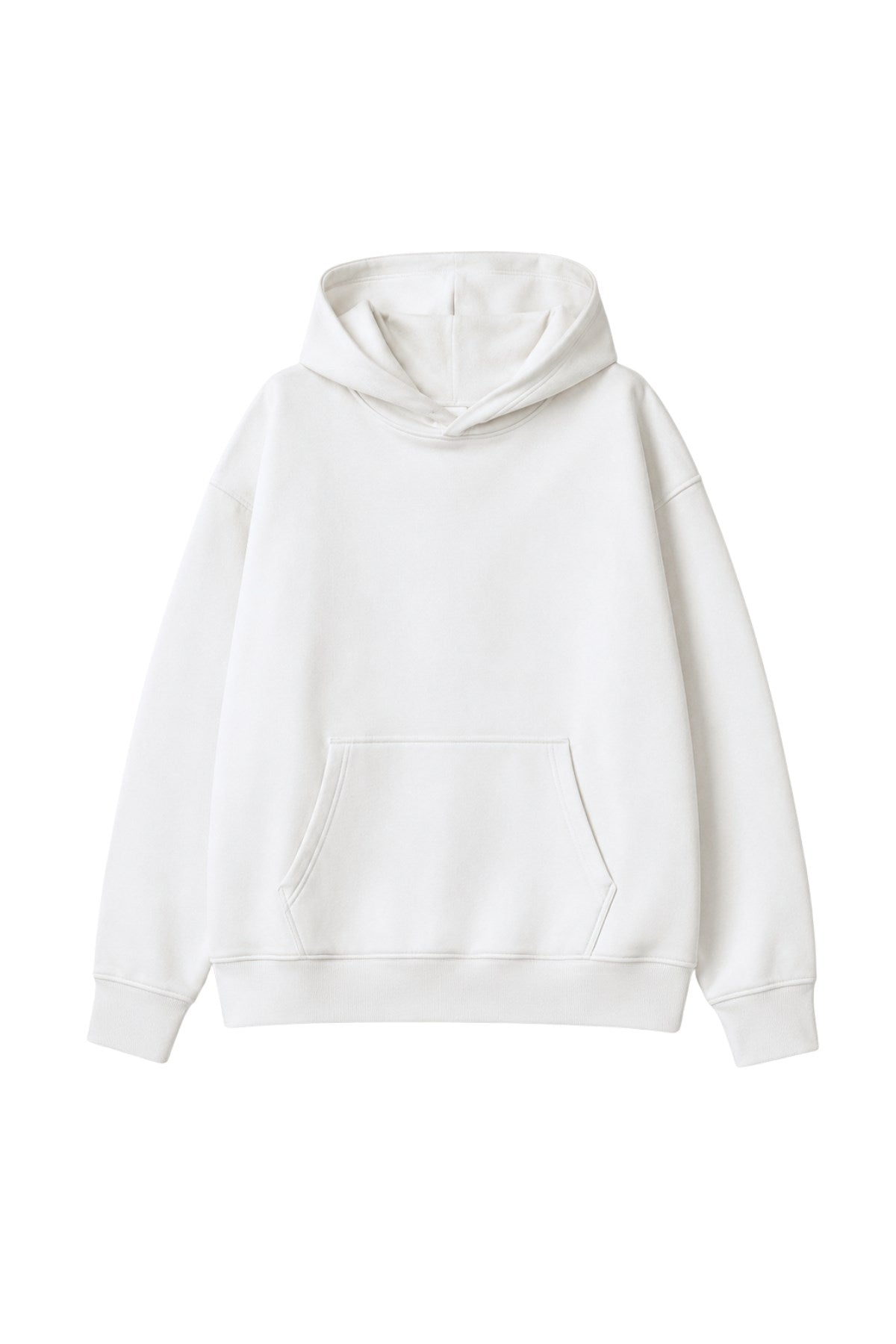 Unisex Oversize Hoodie Not You Again Baskılı Beyaz – Kapüşonlu, Kanguru Cepli, 3 İplik Şardonlu 