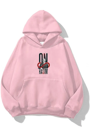 Kapüşonlu İçi Polar Kemal Atatürk 10 Kasım Baskılı Pembe Unisex Hoodie Sweatshirt