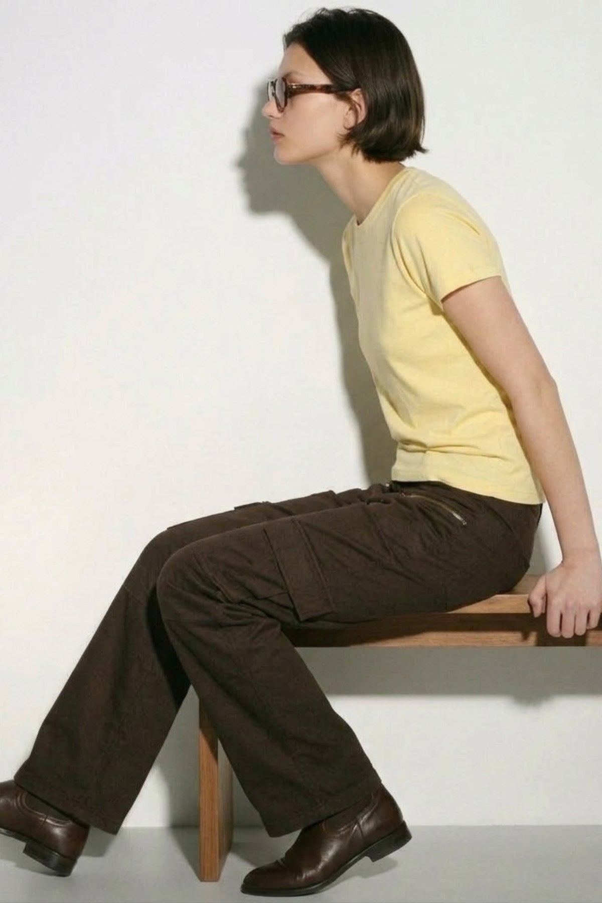 Kadın Oversize Basic Tişört Sarı – Bisiklet Yaka, Rahat Kalıp, Yazılık, %100 Pamuk