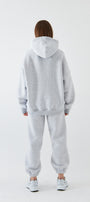Oversize Unisex Sweatshirt Hoodie Gri – Kapüşonlu, 3 İplik Şardonlu Polar, Kanguru Cepli, Basic