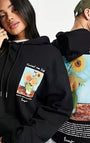 Kapüşonlu İçi Polar Vincent Van Gogh Baskılı Füme Unisex Hoodie Sweatshirt