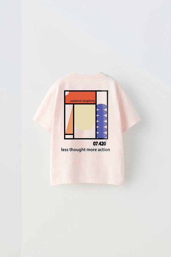 The Champ Updated Simplicity Yazılı Desen Tasarım Baskılı Pembe Çocuk T-Shirt