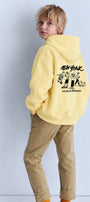 Erkek Çocuk Oversize Hoodie Sweatshirt DAY IN NYC Baskılı Sarı – Kapüşonlu, Cepli, 3 İplik Polar
