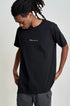 Bisiklet Yaka Discovery Baskılı Siyah Oversize Erkek T-shirt