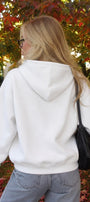 Kadın Oversize Hoodie 90’s Girl Baskılı Beyaz – Kapüşonlu, Kanguru Cepli, 3 İplik Polar