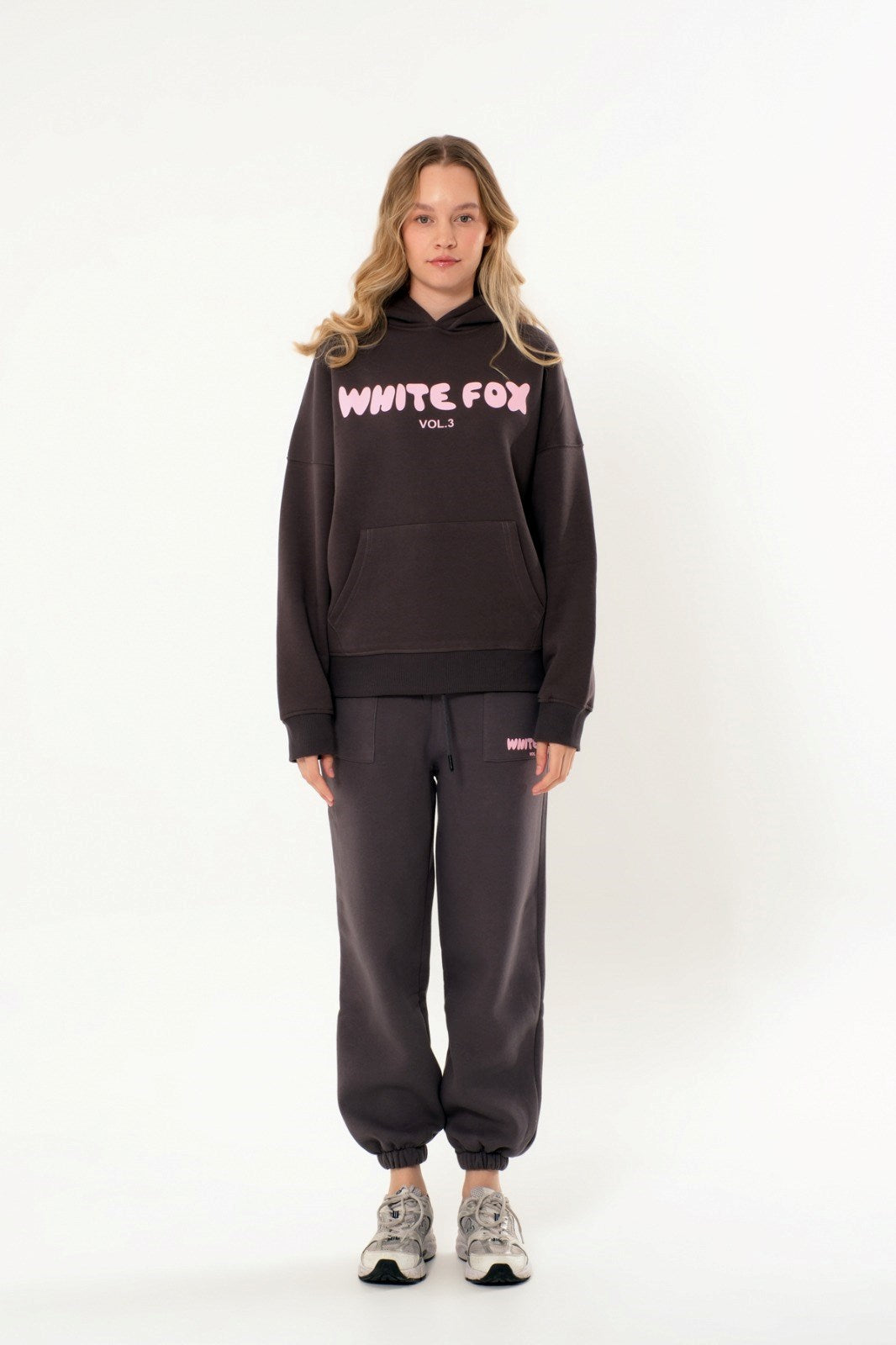 Kadın Oversize Kapüşonlu Sweatshirt ve Eşofman Takım Yüksek Rubber Baskı  Rahat ve Şık Tasarım