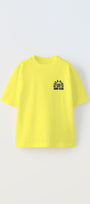 Beach Vıbes Surf Club Yazılı Ters S Tasarım Baskılı Sarı Çocuk T-Shirt
