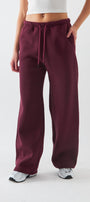 Oversize Unisex Eşofman Altı Bordo – 3 İplik Şardonlu, Bol Paça, Cepli, Modern Rahat Kesim