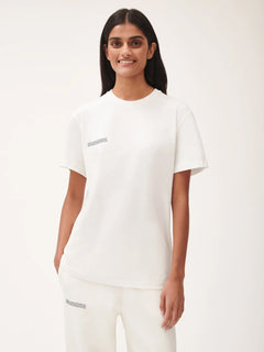 Beyaz Unisex Nature Concept Baskılı Oversize T-shirt
