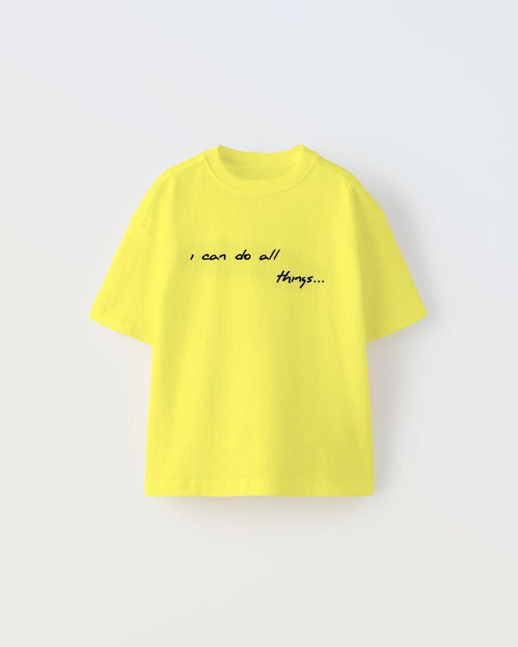 I Can Do All Thıngs Yazılı Futbol Tasarım Baskılı Sarı Çocuk T-shirt