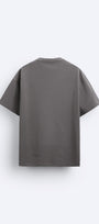 Bisiklet Yaka Syzygy Yazılı Oversize Füme Erkek T-shirt