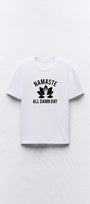 Namaste All Damn Day Yazılı Yoga Tasarım Baskılı Beyaz Kadın T-shirt