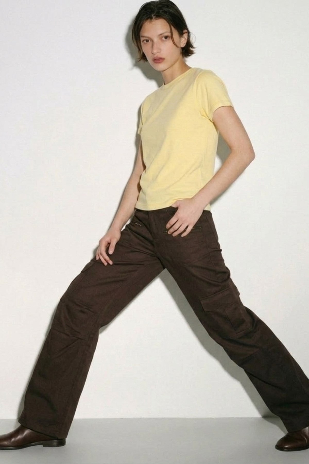 Kadın Oversize Basic Tişört Sarı – Bisiklet Yaka, Rahat Kalıp, Yazılık, %100 Pamuk