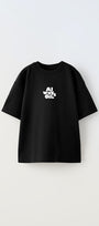 Always On Yazılı Futbol Tasarım Baskılı Siyah Çocuk T-shirt