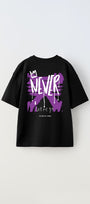 Never Let Me Go Yazılı Baskılı Siyah Çocuk T-shirt