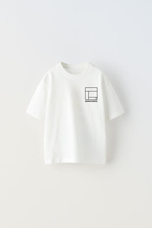 The Champ Updated Simplicity Yazılı Desen Tasarım Baskılı Beyaz Çocuk T-Shirt