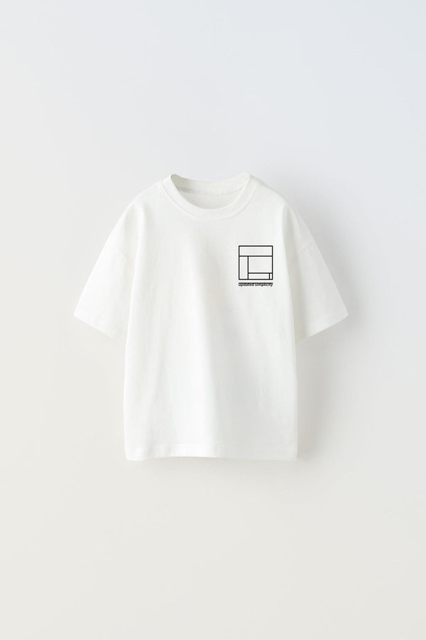 The Champ Updated Simplicity Yazılı Desen Tasarım Baskılı Beyaz Çocuk T-Shirt