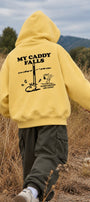 Erkek Çocuk Oversize Hoodie My Caddy Falls Baskılı Sarı – Kapüşonlu, Cepli, 3 İplik Polar