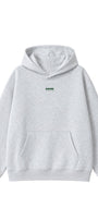 Kadın Oversize Hoodie Amore Baskılı Gri Melanj – Kapüşonlu, Kanguru Cepli, 3 İplik Şardonlu Polar