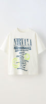 Nirvana Yazılı Smile Baskılı Beyaz Çocuk T-shirt 