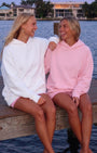 Unisex 2’li Oversize Basic Hoodie Beyaz & Pembe – Kapüşonlu, Cepli, 3 İplik Şardonlu Polar