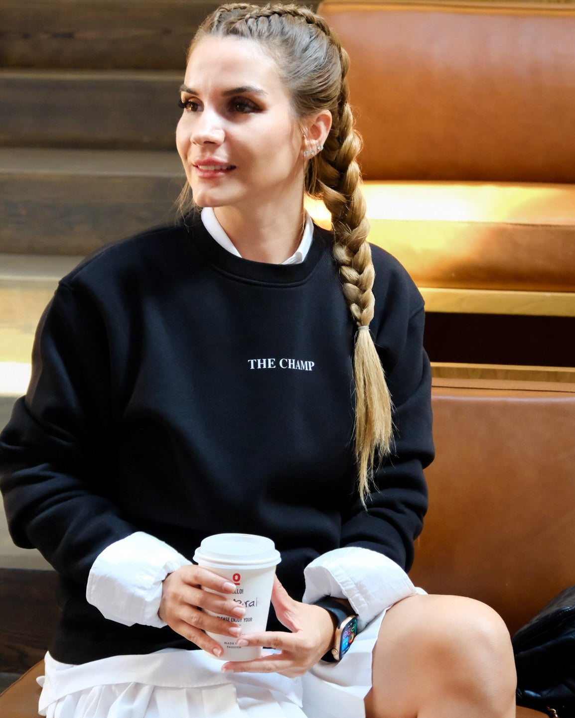 Unisex Oversize Sweatshirt Desert Panther Baskılı Siyah – Bisiklet Yaka, 3 İplik Şardonlu Polar