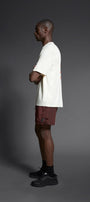Bisiklet Yaka The Light Of The Embers Baskılı Beyaz Oversize Erkek T-shirt