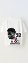 Euro 2024'ün Genç Yıldızları Saka Baskılı Beyaz Çocuk T-shirt