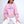 Pembe Bisiklet Yaka İçi Polar Jardin Du Village Yazı Baskılı Oversize Sweatshirt