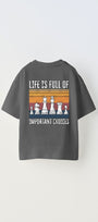 Life is Full Of Important Choices Yazılı Satranç Tasarım Baskılı Füme Çocuk T-Shirt