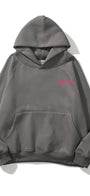 Kapüşonlu İçi Polar Pembe Nirvana Baskılı Füme Unisex Hoodie Sweatshirt