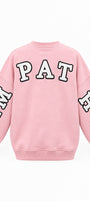 Kadın Oversize Sweatshirt Empathy 3D Baskılı Pembe – Bisiklet Yaka, 3 İplik Şardonlu Polar