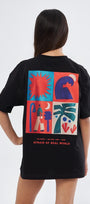Afraıd Of Real Yazılı Baskılı Siyah Çocuk T-shirt