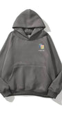 Kapüşonlu İçi Polar Van Gogh's Chair Baskılı Füme Unisex Hoodie Sweatshirt