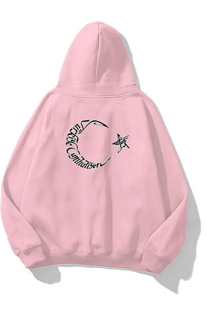 Kapüşonlu İçi Polar Kemal Atatürk İmzalı Baskılı Pembe Unisex Hoodie Sweatshirt