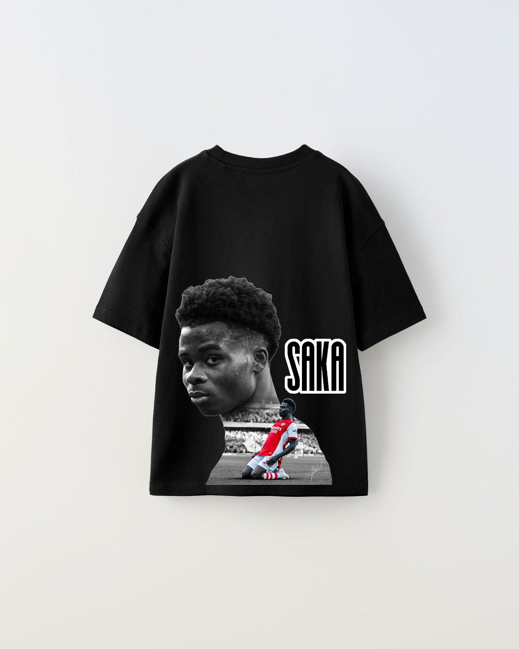 Euro 2024'ün Genç Yıldızları Saka Baskılı Siyah Çocuk T-shirt