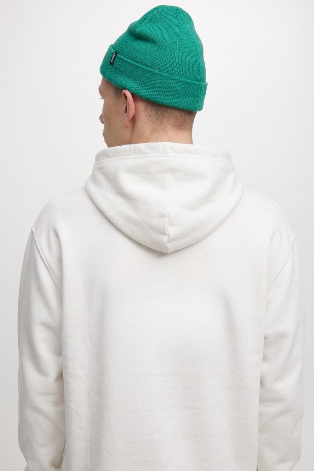 Erkek Oversize Sweatshirt Hoodie Shark Hello Beyaz – Kapüşonlu, 3 İplik Polar, Kanguru Cepli