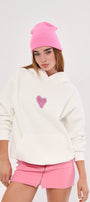 Kapüşonlu İçi Polar No Fear Baskılı Beyaz Unisex Oversize Hoodie Sweatshirt