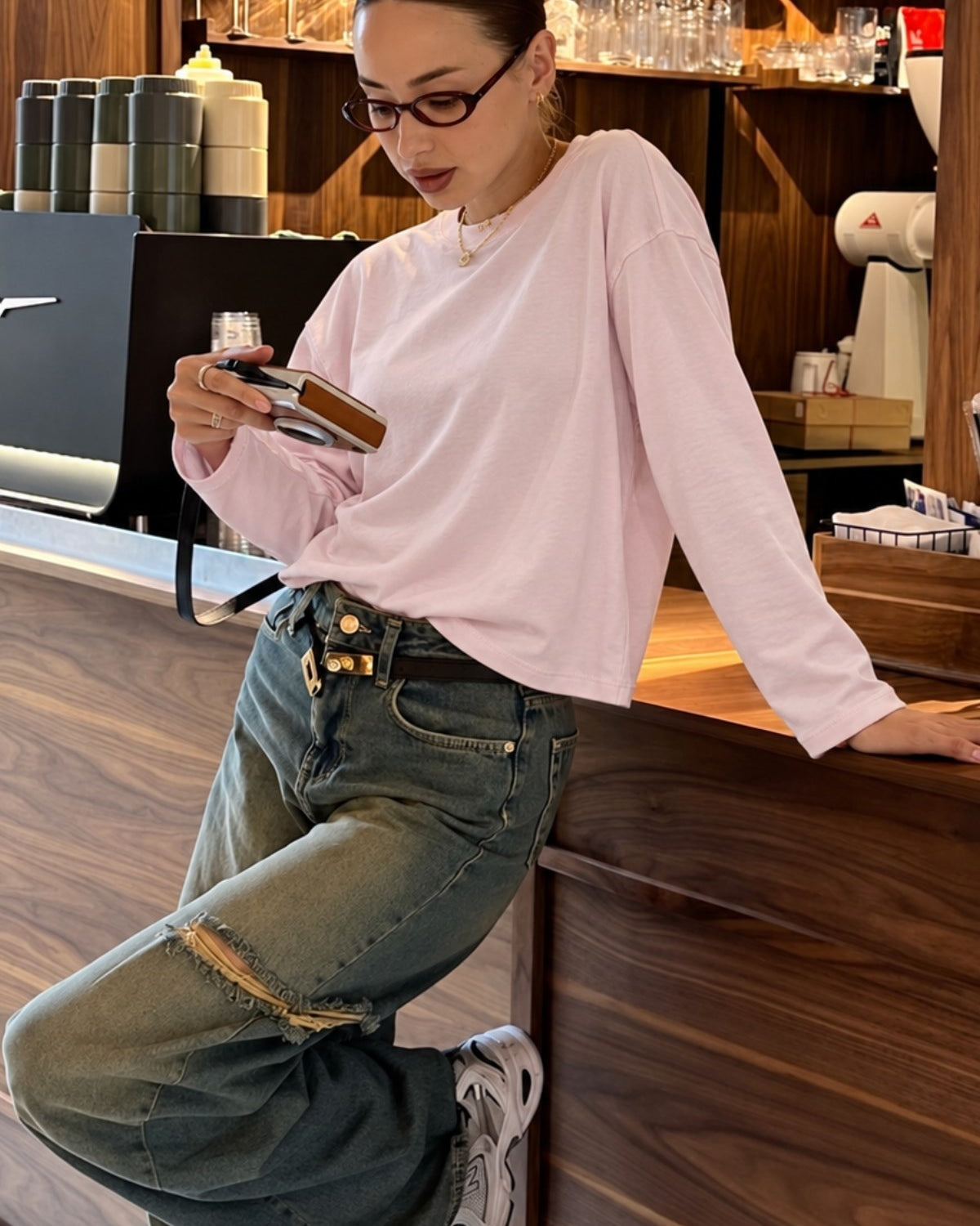 Kadın Regular Fit Uzun Kollu Tişört Basic Pembe – Bisiklet Yaka, %100 Pamuk, Düşük Omuz