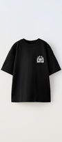Beach Vıbes Surf Club Yazılı Ters S Tasarım Baskılı Siyah Unisex Çocuk T-Shirt