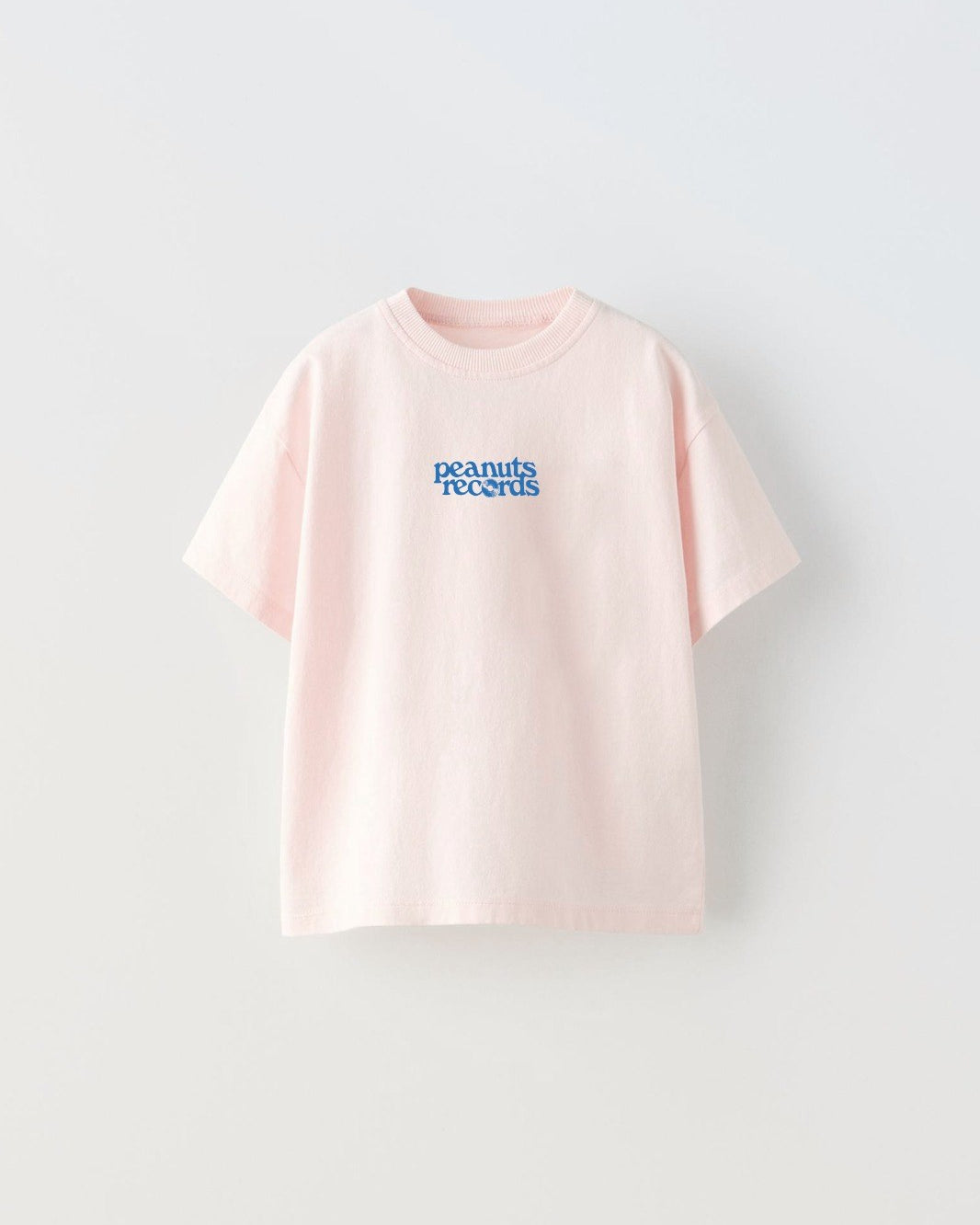 Peanuts Records Baskılı Pembe Kız Çocuk T-shirt 