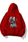 Kapüşonlu İçi Polar Satranç Think Baskılı Kırmızı Unisex Oversize Hoodie Sweatshirt
