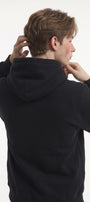 Erkek Oversize Sweatshirt Hoodie Shark Hello Siyah – Kapüşonlu, 3 İplik Polar, Kanguru Cepli