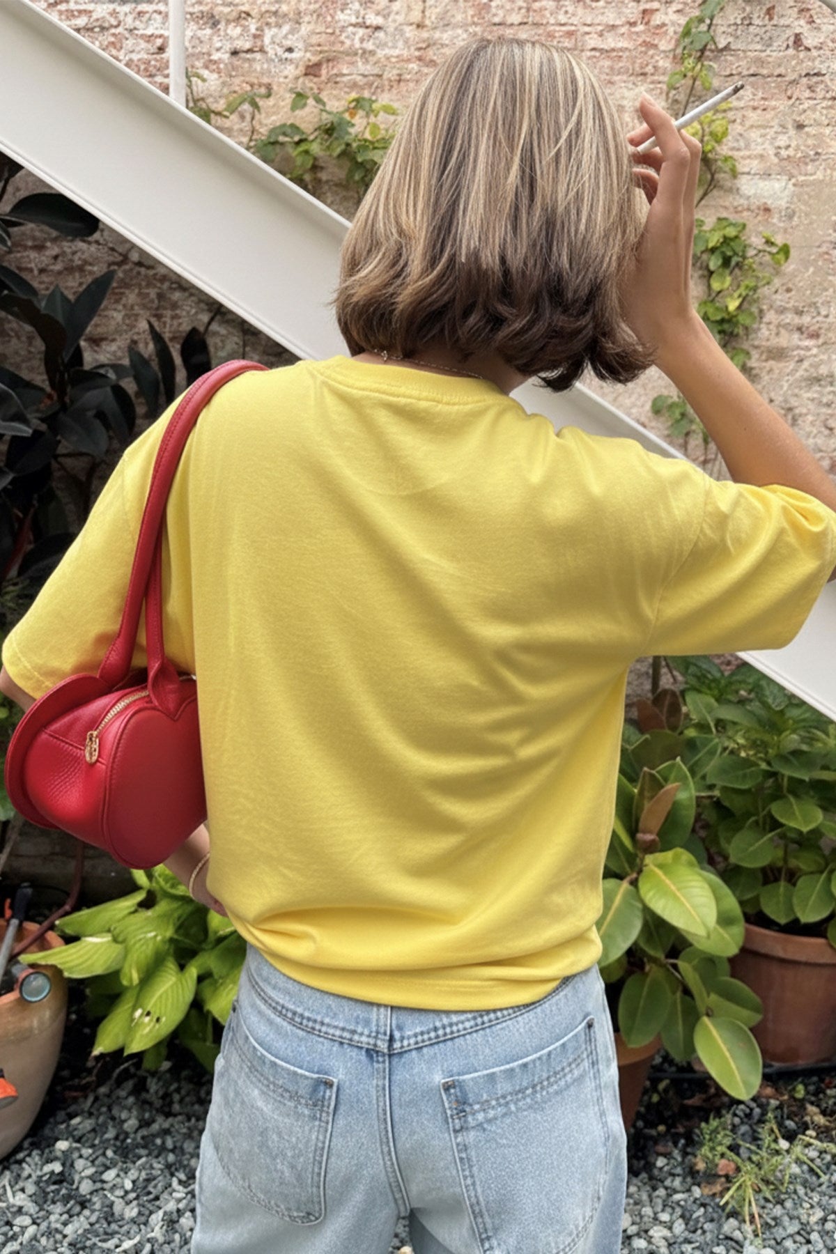 Kadın Oversize Tişört Campus Bear Baskılı Sarı – Bisiklet Yaka, Rahat Kalıp, %100 Pamuk