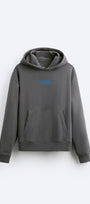 Kapüşonlu İçi Polar Peanuts Yazılı Snoopy Desen Baskılı Füme Oversize Hoodie Sweatshirt