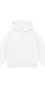 Erkek Çocuk Oversize Basic Hoodie Sweatshirt Beyaz – Kapüşonlu, Kanguru Cepli, 3 İplik Polar