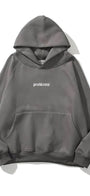 Kapüşonlu İçi Polar Problems Yazılı Heykel Baskılı Füme Unisex Hoodie Sweatshirt