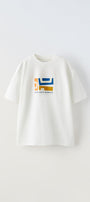 Feel Each Moment Yazılı Desen Baskılı Beyaz Çocuk T-Shirt